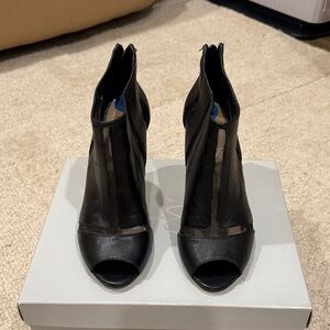 Jessica Simpson Black Peep-Toe Heeled Boots